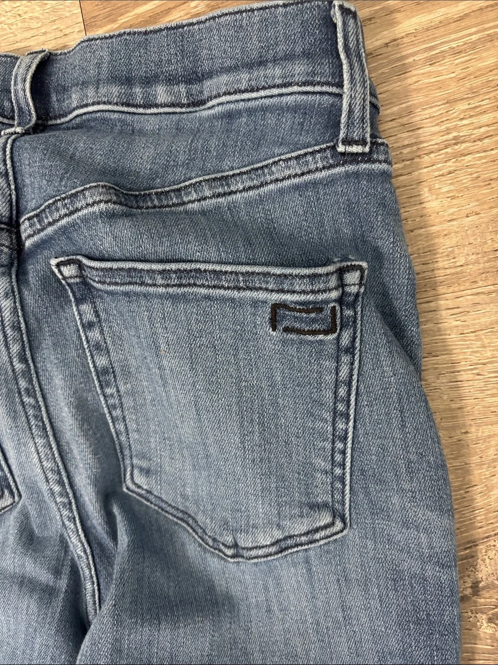 AYR The Bomb Pop Women’s Blue Straight-Leg Boot Cut Jeans Size 26L Tall Raw Hem